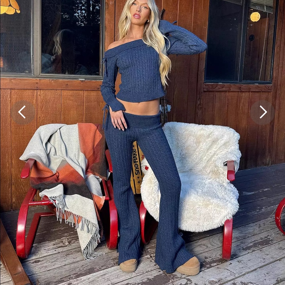 Edikted NWT cable knit navy set